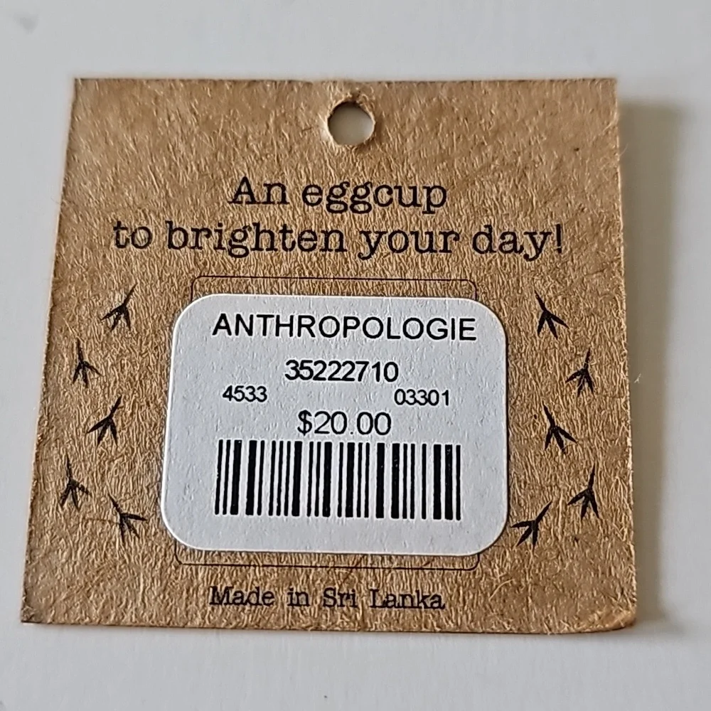 NWT Anthropologie Hannah Turner Yellow Bird Stoneware Eggcup